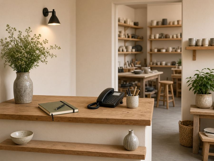 Contact desk at Ceramics Gaswotitub in Basel